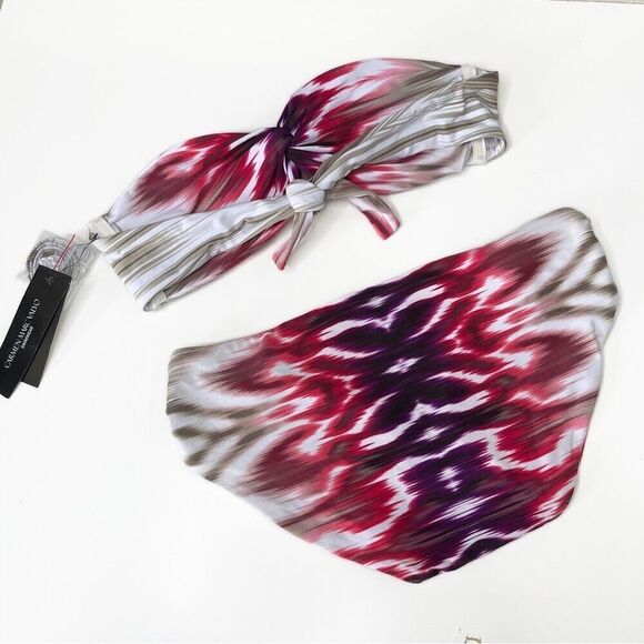 Carmen Marc Valvo Small Large Swim Set 2 Piece Swimwear Bandeau Bikini Bottoms - Picture 11 of 12